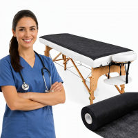 Prześcieradło PREMIUM Podkład medyczny z włókniny czarny,  włókninowy, włóknina w rolce 70cm x 50m